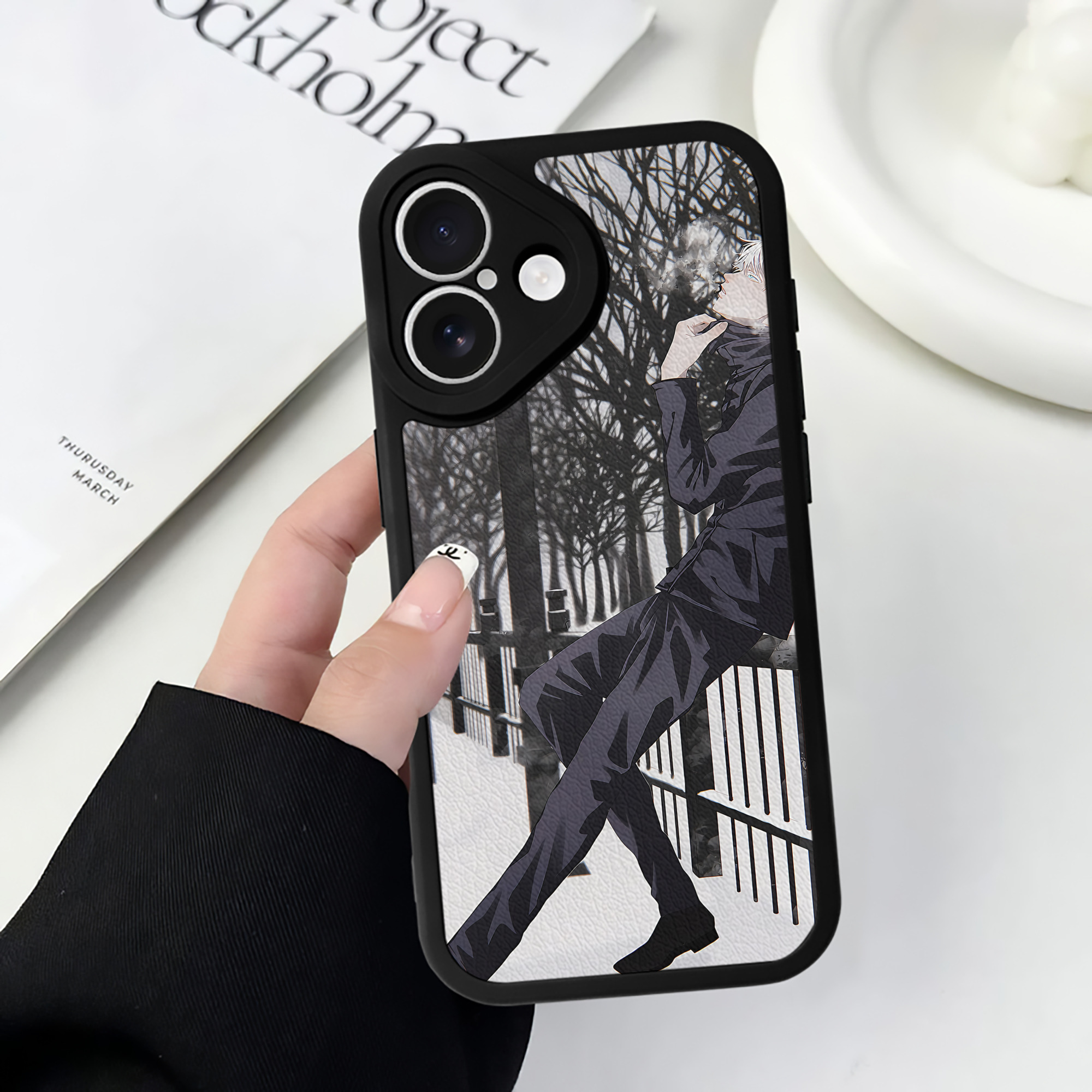 （画像用） 呪術廻戦 Jujutsu Kaisen 【iPhone 16シリーズ対応】シリコンスマホケース（レザー調） 材質：シリコン